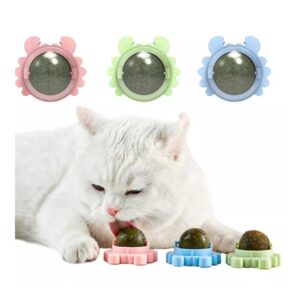 Bolas de hierba gatera catnip x3 con base adhesiva para gatos - Berelski