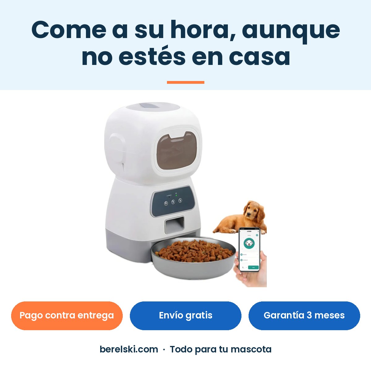 Comedero Inteligente WiFi con App 3,5 L: pago contra entrega, envío gratis y garantía de 3 meses - Berelski