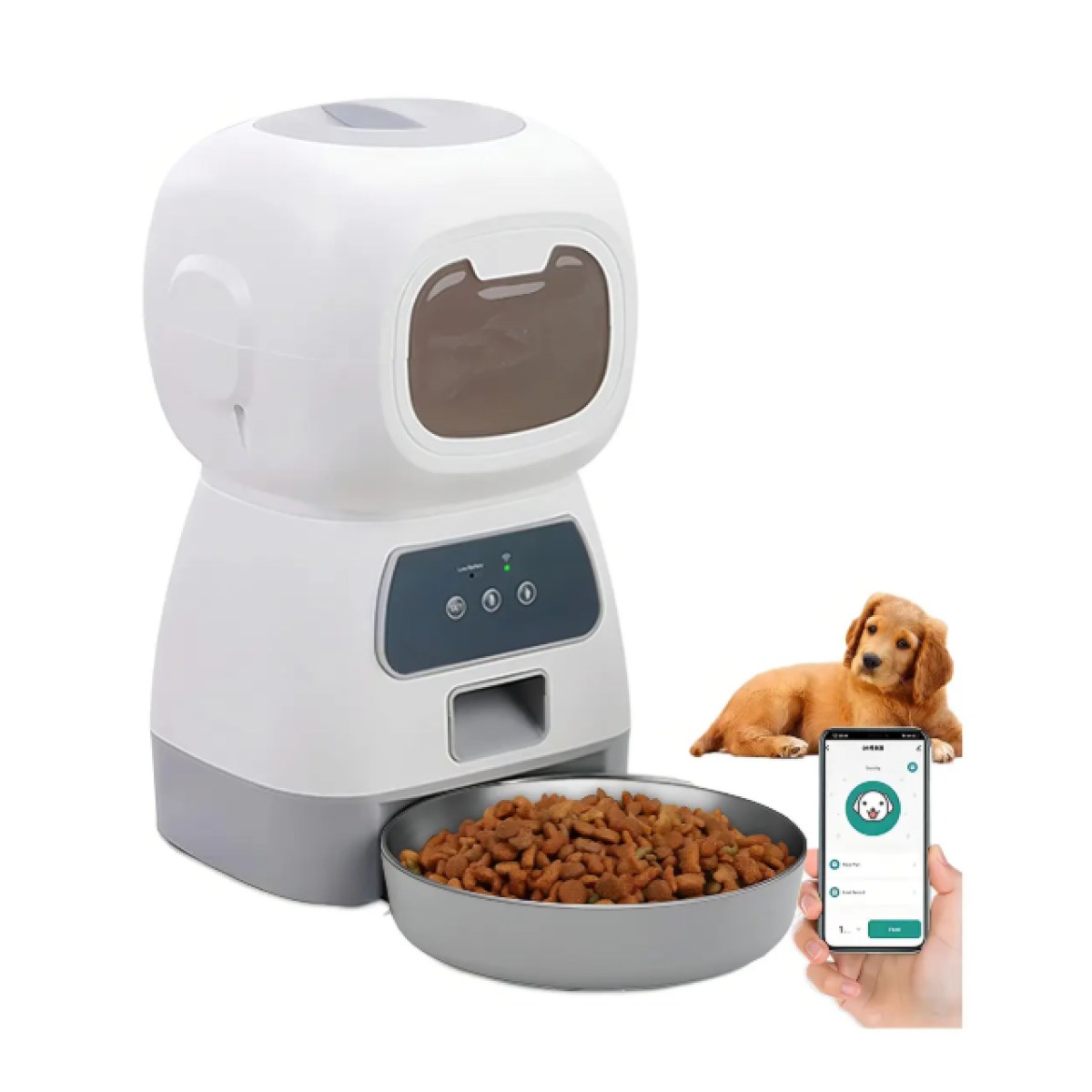 Comedero inteligente WiFi con app de 3,5 L para perros y gatos - Berelski