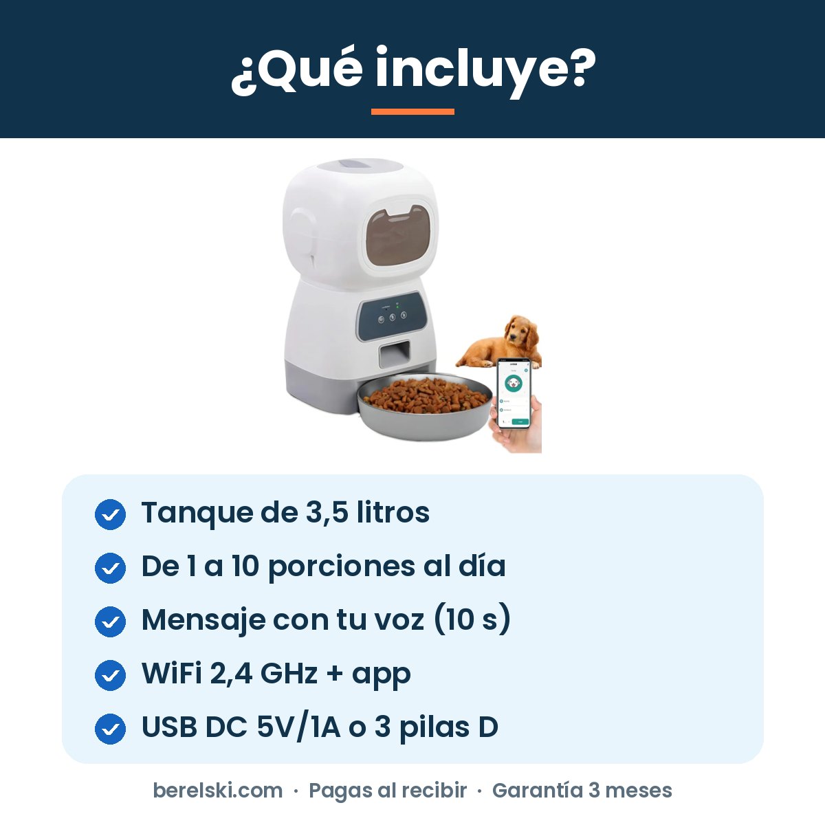 Comedero Inteligente WiFi con App 3,5 L: qué incluye y medidas - Berelski