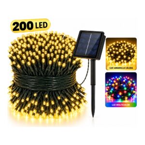 Luces navideñas solares de 200 LED con panel solar - Berelski