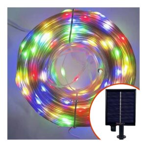 Luces navideñas solares de 50 metros multicolor con control remoto - Berelski