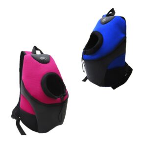 Morral impermeable para llevar perros pequeños en azul y fucsia - Berelski